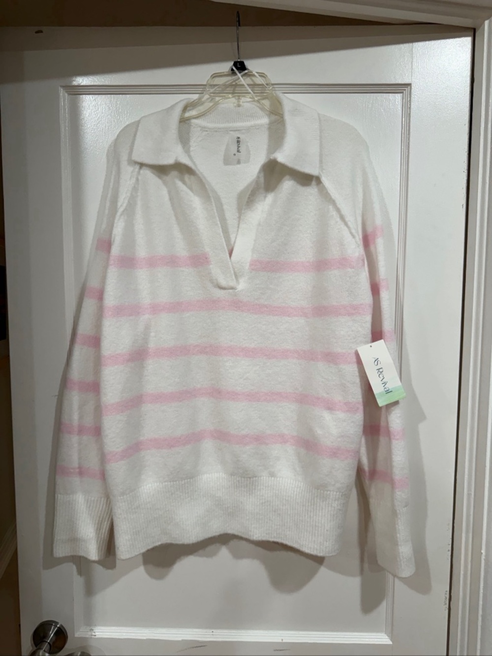 As Revival Striped Collared Sweater XS